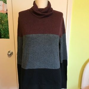 Chic Tricolor Turtle Neck